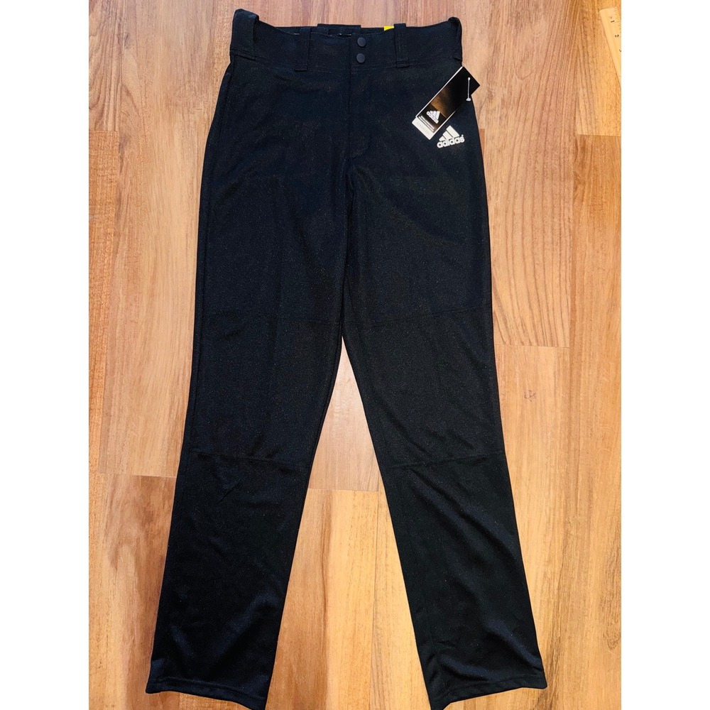 Adidas Mens Relaxed Fit Open Bottom Baseball Pants Black Aeroready Small NWT